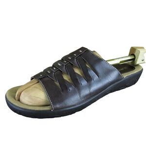 Eurostep Women's Scroll Slide Brown Leather Sz 8.5 Medium Gently Used 2025